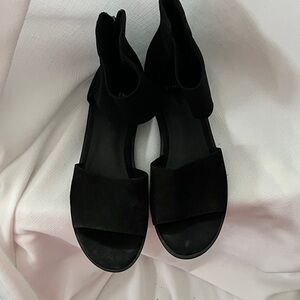 Eileen Fisher Black Suede Sandals